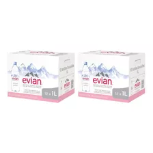 Agua Natural Evian 2 Cajas De 12 Pzas De 1 L C/u