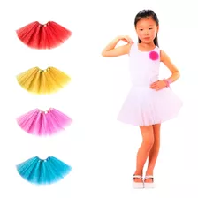 1 Saia Tule Tutu Infantil Crianças Glitter Brilho 30 Cm 