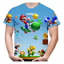 Camiseta Camisa Masculina Jogo Mario Bross Estampa Total Md2