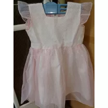 Vestido Plumeti Organza Blanco Para Nena Niña De 4 A 5 Años