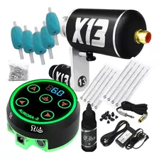 Kit Tatuar Maquininha X13 + Fonte Aurora V2 Tattoo Tatuagem+