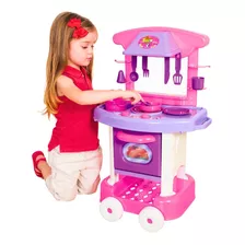 Cozinha Rosa Infantil Completa Kit Completo - Cotiplás