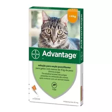 Advantage 0,4ml Gato Hasta 4 Kg Pipeta Antipulgas Razas