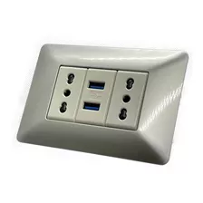 Enchufe Pared Usb Doble Plateado