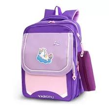 Mochila Bolsa Escolar Infantil Menino Dinossauro Reforçada Cor Lilás