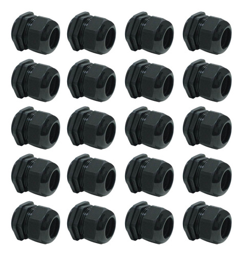 Pack 20 Conectores Glandula Nylon Argos 1/2 Pulgada Negro