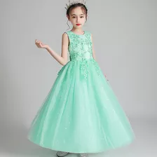 Vestido De Fiesta De Princesa De Tul Sin Manga Para Niña