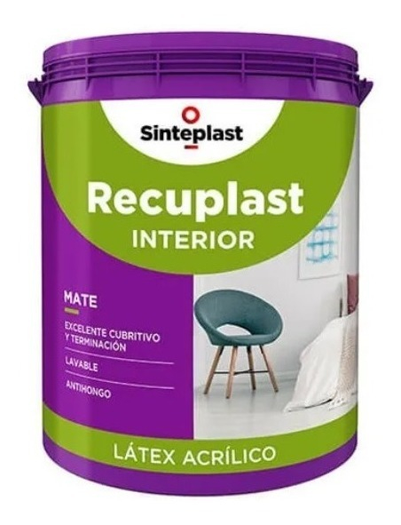 Pintura Latex Interior Recuplast Mate X 4 Lts - Kromacolor Color Blanco