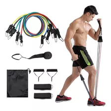 Kit Tubing Corda Extensor 11 Peças Elástico Treino Exercício