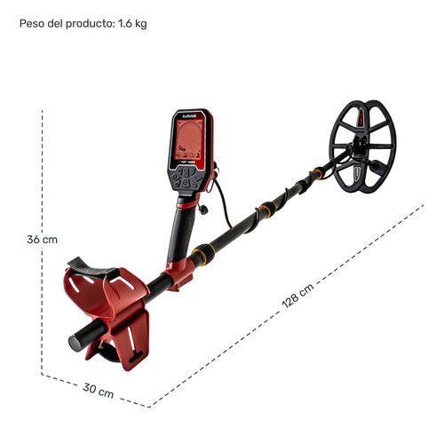 Detector Metales 5m Sumergible 4 Modos Recargable Luz Led Audiotek