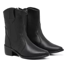 Bota Country Botina Cano Curto Feminina Pelepincel