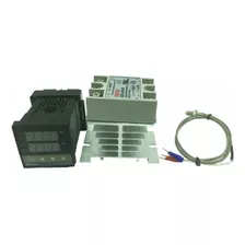 Kit Controlador Temperatura Rex C100-fk02+sensor+rele+dissip