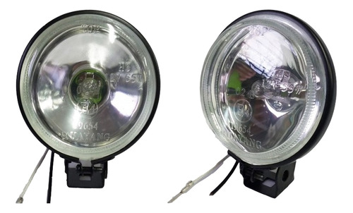 Par De Faros Aux Redondo C/base Vidrio Liso H3 12v 55w 90mm