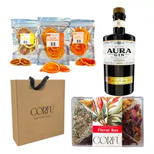 Kit Regalo Gin Botanicos Corfu + Aura Gin + Citricos 