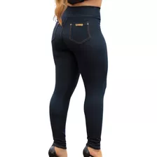 Calça Legue Jeans Cintura Alta Com Bolso Moda Feminina Style