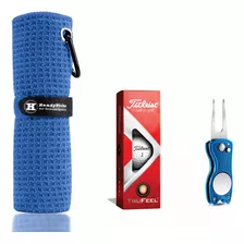 Kit Golfer Trio Bolas + Toalla + Herramienta 