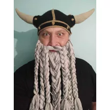 Casco Vikingo Y Barba A Crochet 