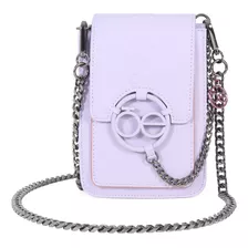 Bolsa Crossbody Para Mujer Cloe Vertical Asa De Cadena Color Lila