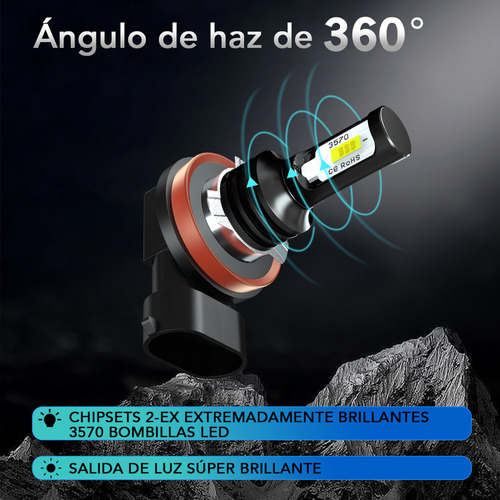 Kit De Led Focos Neblinero Antiniebla 6000k 8000lm Para  [u] Foto 6