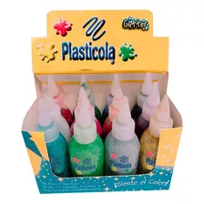 Plasticola Adhesivo Vinilico Color Glitter 38grs 12 Unidades