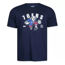Camiseta New Era Culture Nba Philadelphia 76ers Nfl Marinho