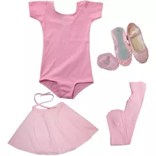 Kit Roupa De Ballet Infantil 5 Itens Uniforme Balé