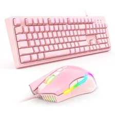 Kit De Teclado Y Mouse Onikuma G25+cw905 Membrana Rosado