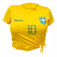 Camiseta Blusinha Copa Do Mundo Do Brasil Cropped T Shirt 