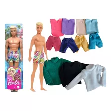 Muñeco Ken Original Mattel + 3 Conjuntos De Ropa Adicionales