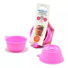 Pirotin Silicona X4 Unidades Apto Horno Microondas Color Rosa