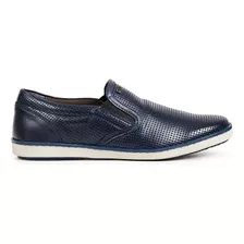 Tênis Slip On Masculino Couro Calce Fácil Casual Moderno