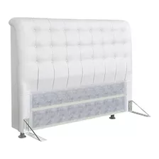 Cabeceira Cama Box Casal Simbal Dama - Cor Couríno Branco