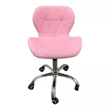 Cadeira Slim Eames Charles Eiffel Giratória Estofada Rosa