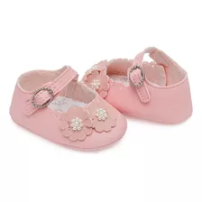 Sapato Bebê Infantil Pimpolho Flor Rosa Menina