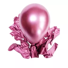 25 Unid - Balão Bexiga Cromado Metalizado Alumínio Fucsia 