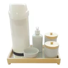 Kit Higiene Bebê Completo Porcelana Garrafa Térmica Pump 