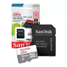 Tarjeta De Memoria Microsd Sandisk Ultra De 32 Gb, 100 Mb/s, Clase 10