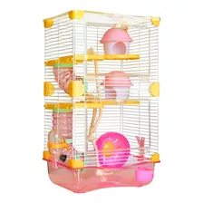 Jaula Para Hamster | 2 Pisos | Mediana | Casitas Rueda Y Más Color Rosa (alta 2 Pisos