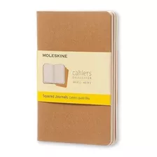 Caderneta Moleskine Cahier Kraft Cj Com 3 Uni Quadriculado P