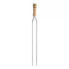 Pincho Espeto Niquelado Para Asado Parrilla Doble 65cm