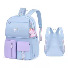 Mochila Escolar Atop B074 Color Skyblue Violet 35l