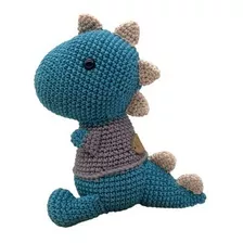 Brinquedo Para Bebê De Crochê Amigurumi Dinossauro