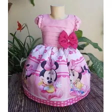 Vestido Minnie Rosa Luxo 