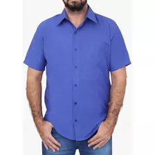 Camisa Social Adulto Manga Curta Masculina 