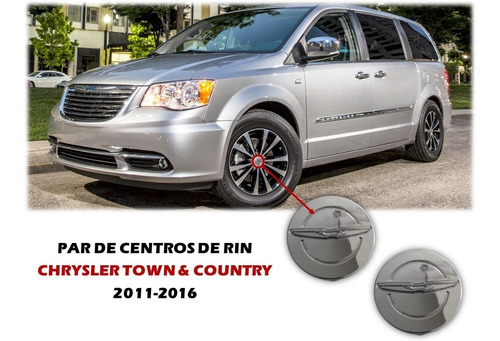 Par De  Centros De Rin Chrysler Town \u0026 Country 2011-2016 Foto 2