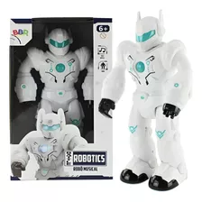 Robô Musical Branco Com Luz/som Battle Robotics R3063 - Bbr