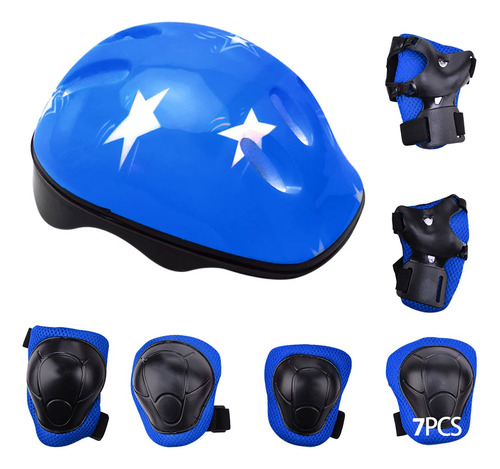 Kit Casco Protección Niños Rodilleras+ Muñequeras+coderas