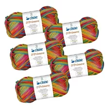 Kit 5 Novelos Lã Cisne 40g | Crochê Tricô | Multicolor Cor 00400