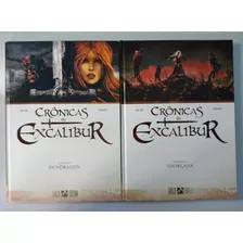 Hq's Crônicas De Excalibur Vol. 1: Pendragon + Vol. 2: Morgana Mythos Editora Gold Edition Capa Dura Completo