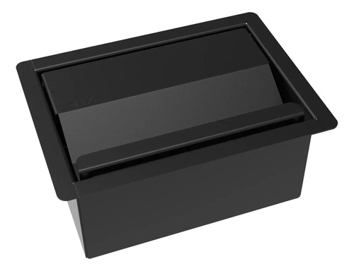 Porta Esponja Inox Preto C/ Tampa Embutir Horizontal 15x11cm Preto
